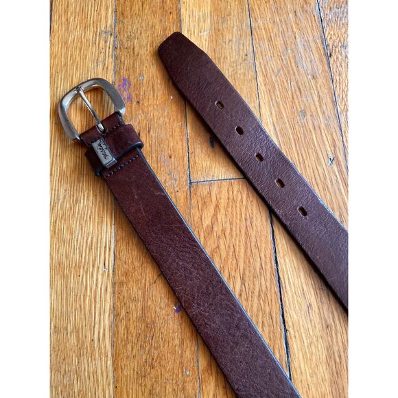 FOSSIL Brown Leather Belt w/Distressed Buckle Womens sz L - Picture 3 of 8